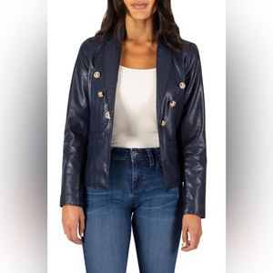 KUT Ciana Faux Leather Blazer - medium